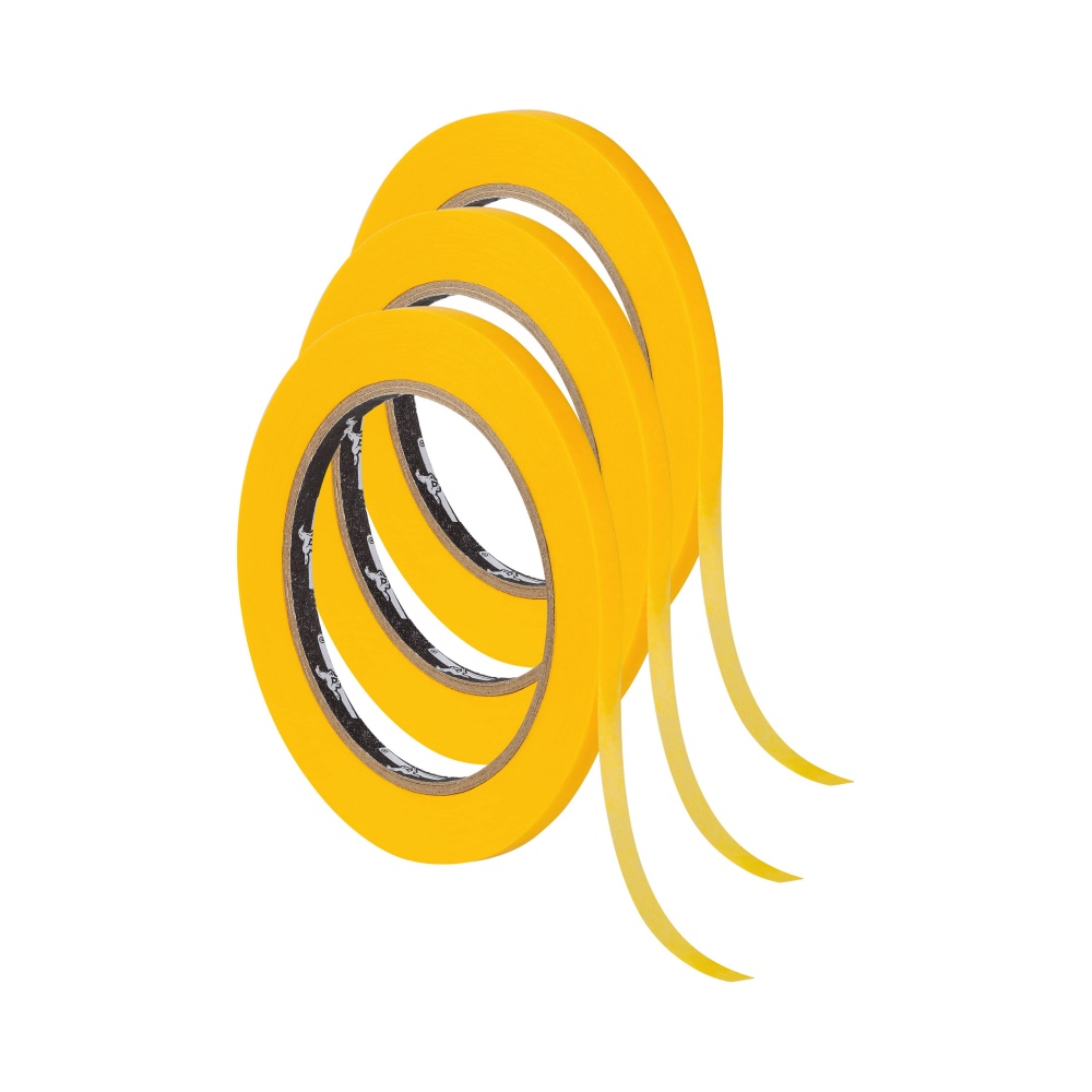 Лента малярная Mustang CONTOUR LINE желтая (комплект 3 шт.) 6 мм x 50 м