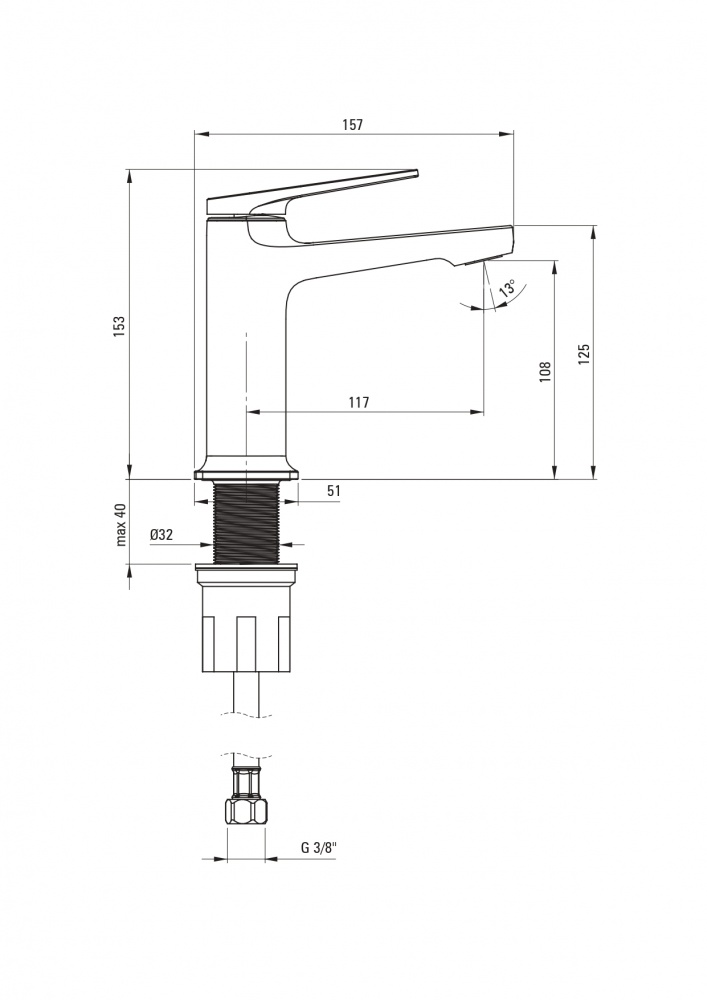 Змішувач для умивальника Deante Ivo BLI 020M