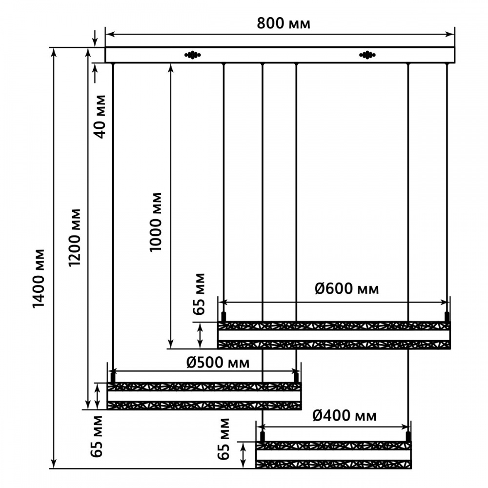 Люстра LIGHT SET LEBIDKA 3PL-L RC gold