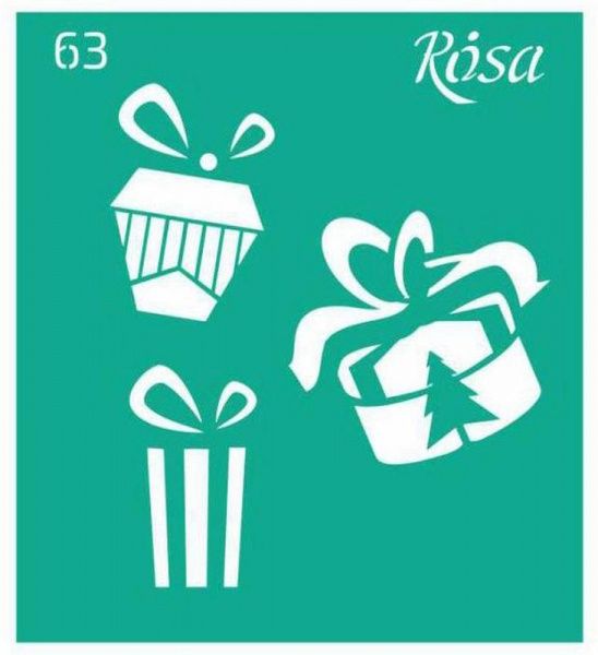 Трафарет многоразовый самоклеящий №63 серия Новый год 90х100 мм Rosa Talent