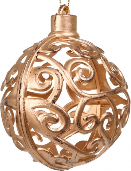 Декоративна підвіска Куля 8x9 см золотий NY21050