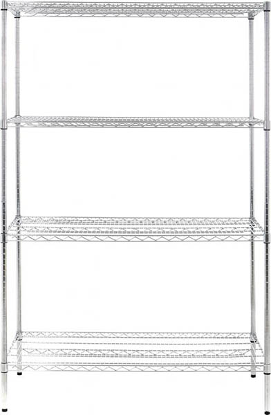 Стеллаж металлический PROзапас хромированный 1820x1210x610 мм серый (244872-4) 