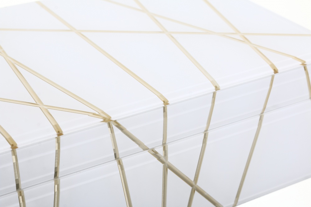 Скринька для прикрас Julie 26x18x9,5 см біло-золота