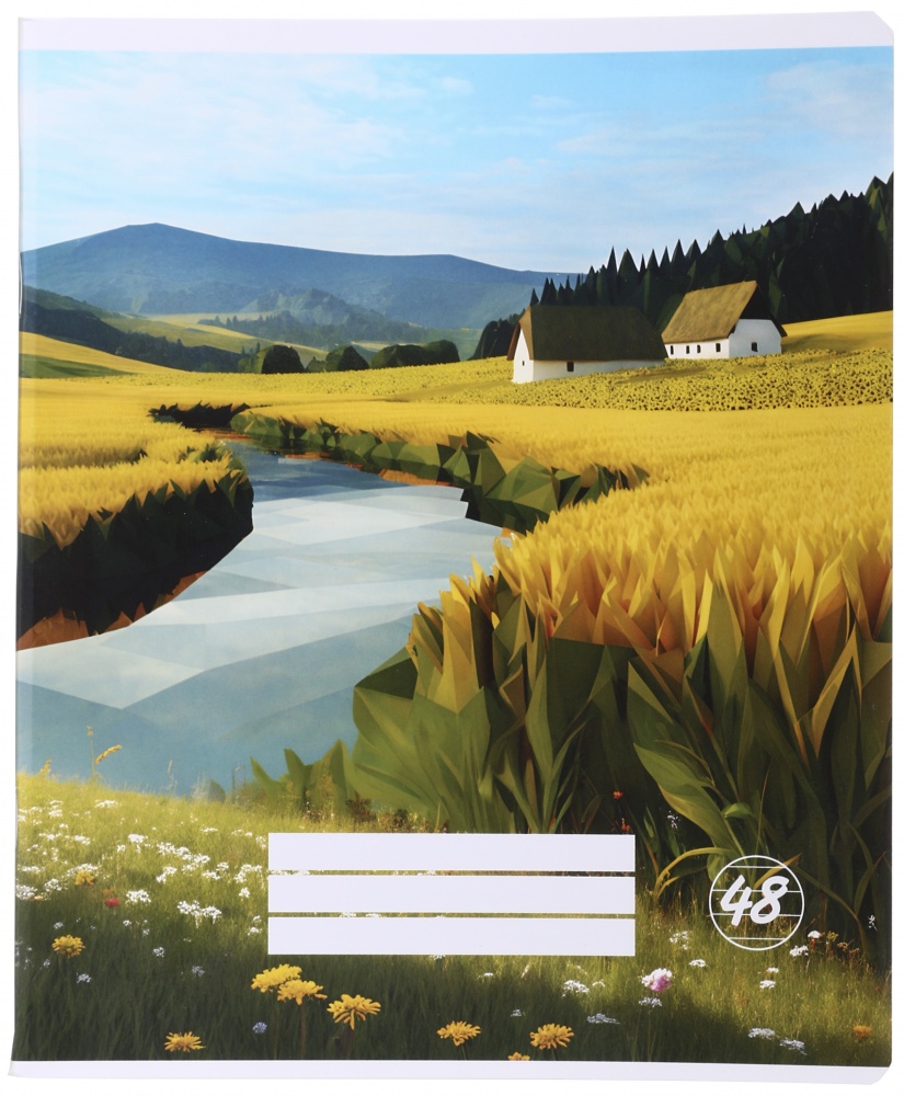 Тетрадь школьная Pixel landscape1_25 48 листов в линейку Nota Bene