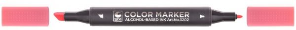 Маркер художественный STA 3202 двусторонний 0.7 / 1-7 мм STA3202-7 пастельна роза 