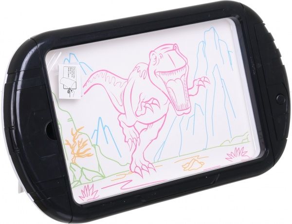 Доска для рисования с подсветкой Shantou в черном корпусе Динозавры (YM165)
