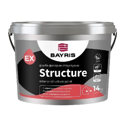 Фарба фасадна структурна Bayris Structure мат білий 7кг 