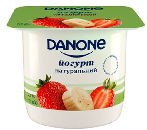 Йогурт Danone клубника-банан 2% 135г (4820226162575) 