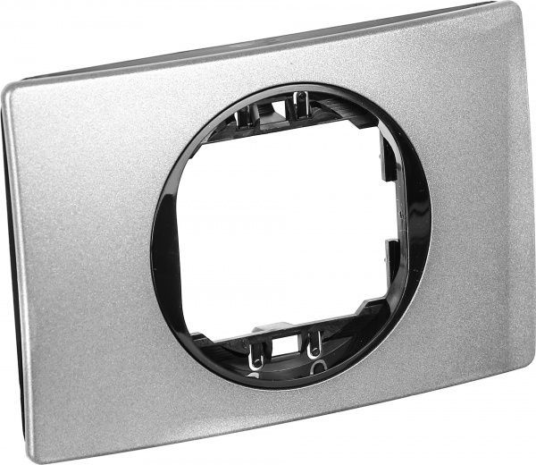 Рамка одномісна Aling-Conel Eon горизонтальна сріблястий / чорний E6803.S1E