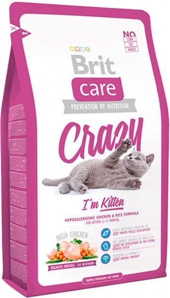 Корм Brit Care Crazy I am Kitten гіпоалергенний з куркою та рисом 2 кг