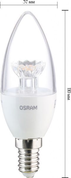 Лампа світлодіодна Osram C37 5,4 Вт E14 3000 К 220-240 В прозора 4052899971813 