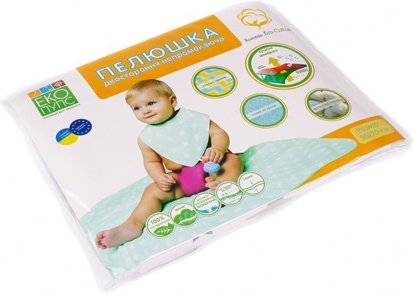 Пеленка многоразовая Эко Пупс Eco Cotton р. звезды 65х90 см