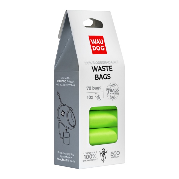 Пакеты Waudog R-leash для уборки за животными биоразлагаемые 70 шт./уп. 9940