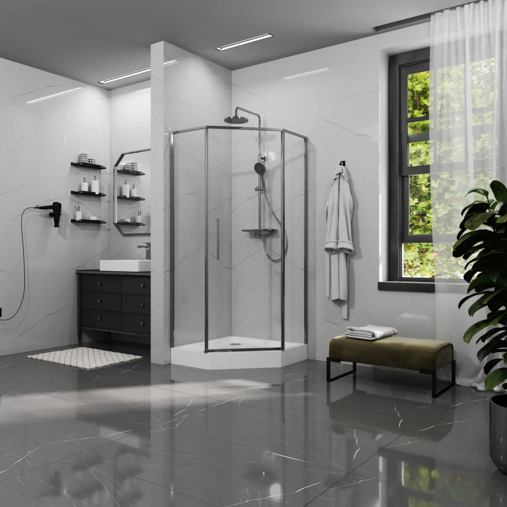 Душова кабіна Koller Pool KS90PAC KVADRO STAR Chrome 900x900x1950 мм