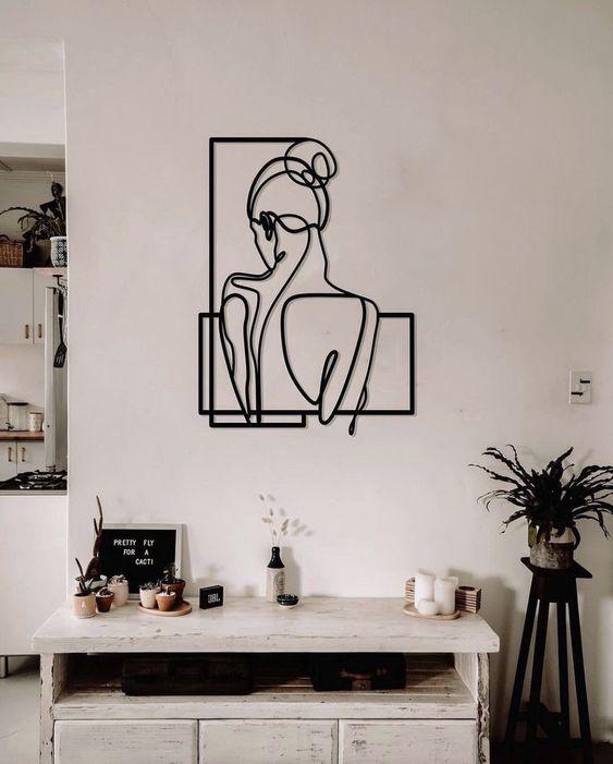 Панно декоративное Brushme Женские линии 6x33 см черный