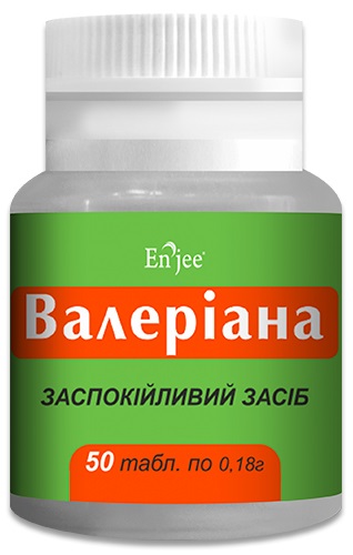 Таблетки ENJEE валериана 180 мг №50 флакон 50 шт. 