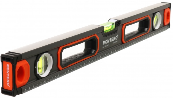 Уровень 60 см Montero с ручками магнитный AL-M1-600