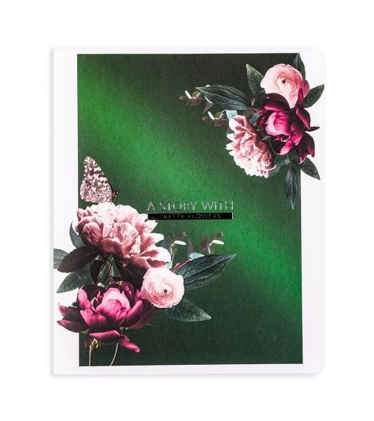 Комплект тетрадей Цветочная история 96 листов в клетку золото 10 шт. Поділля