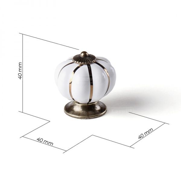 Меблева ручка кноб Larvij L4.knob02WH на один отвір мм білий/ антична бронза