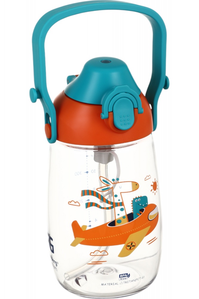 Пляшка для води Flamberg Premium Bambino 500 мл помаранчевий із бірюзовим