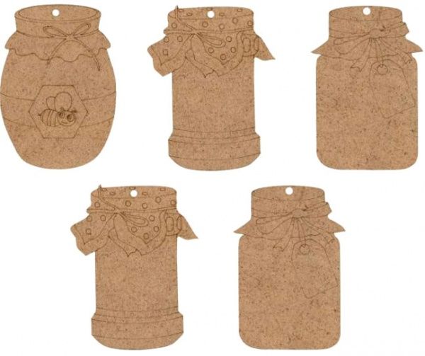 Набор заготовок для декорирования Баночки 5 шт Rosa Talent 