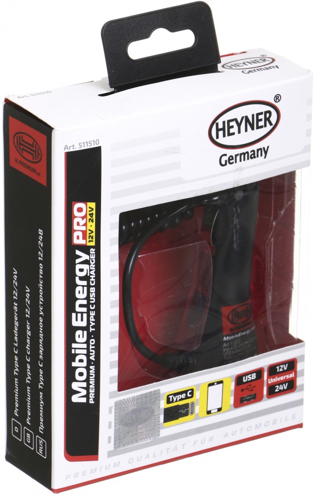 Зарядное устройство Heyner Type C USB 12 / 24v