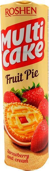 Печиво Roshen Multicake з начинкою полуниця-крем (4823077609091) 195 г 