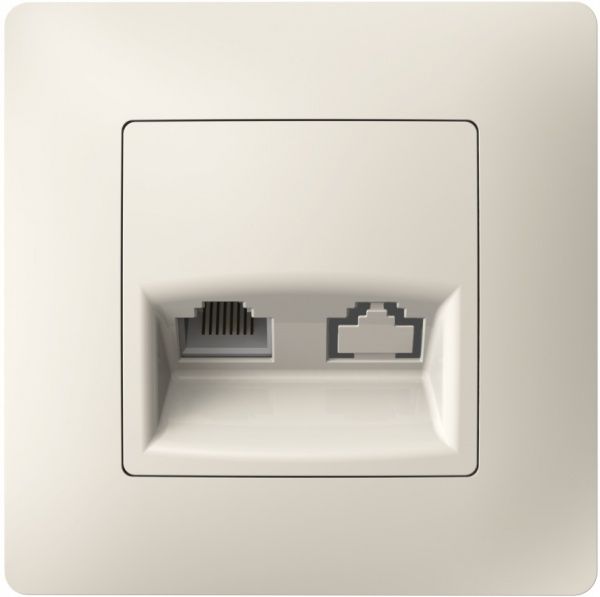 Розетка компьютерная Plank Electrotechnic Classic/Nordic RJ45 слоновая кость PLK0731131