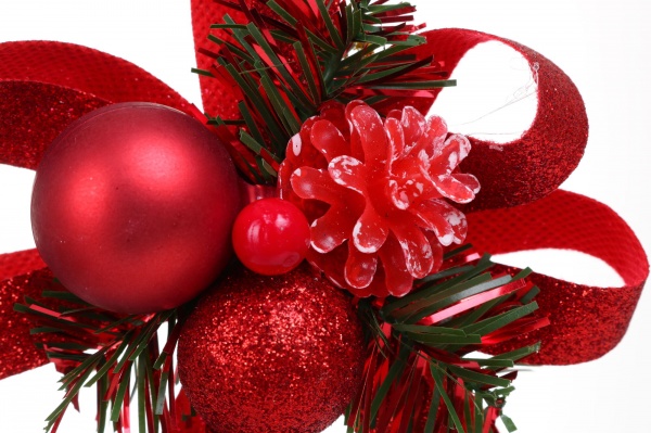 Набор подвесок Бантики 28х10.5 см 3 шт. красный NY21138