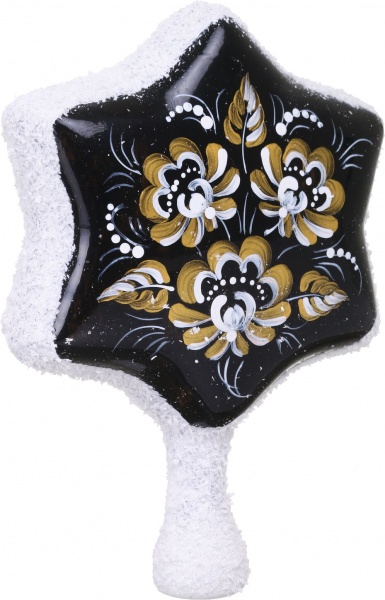 Верхівка скляна з блискітками Зірка еліт 20 см комбінована в асортименті 