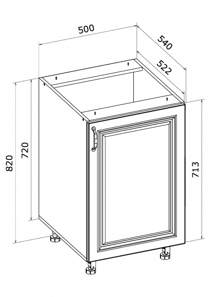 Тумба нижня МС Глорія 50х82х54 см білий/дуб артізан Грейд