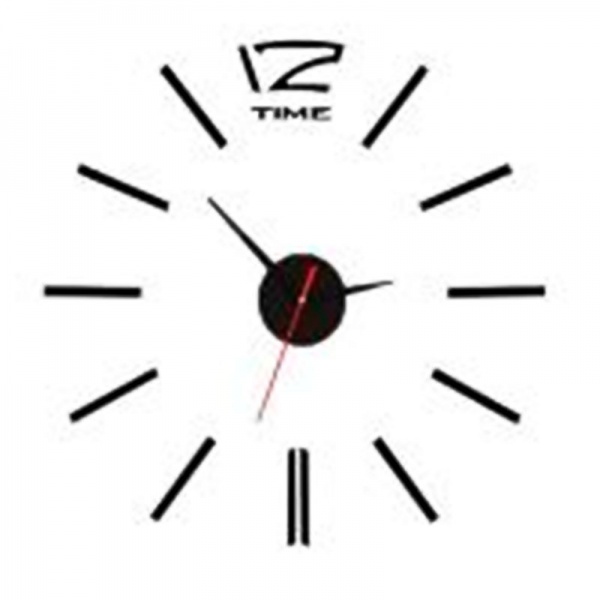 Часы настенные 3D DIY Time цифры черный 60х60 см