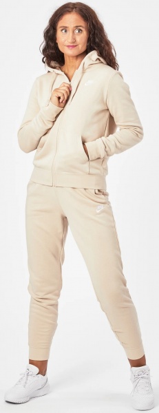Джемпер Nike W NSW CLUB FLC FZ HOODIE STD DQ5471-126 р.S бежевий