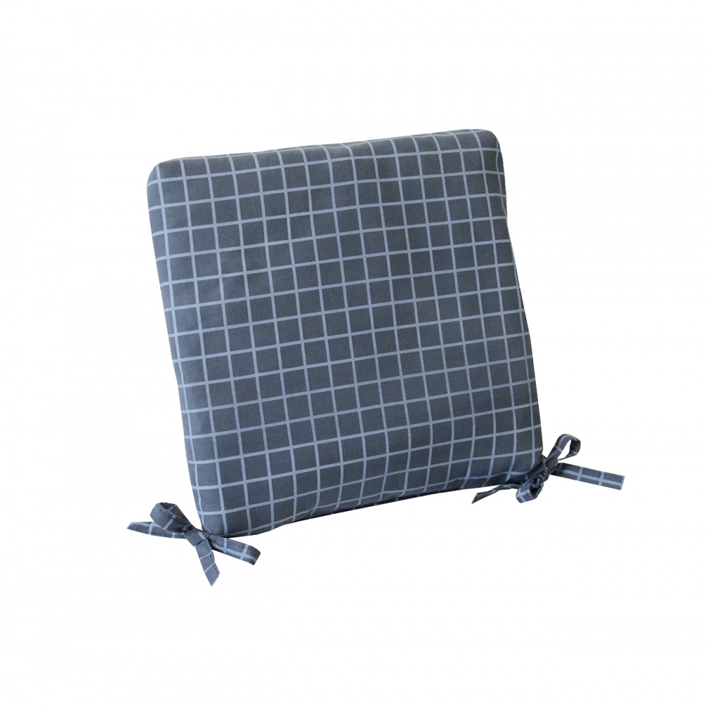 Подушка на стул Vitan Полесье Клетка Графит 350х350