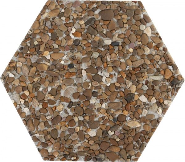 Тротуарна плитка АртБетон Шестикутник декорована галькою 35x35x5 см