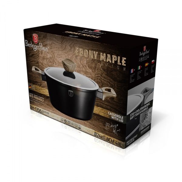 Каструля з кришкою Ebony MAPLE Collection 4,1 л BH 1706 Berlinger