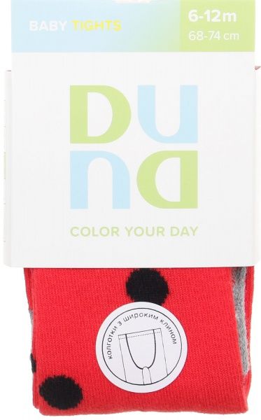 Колготки детские для девочек Duna 4934 р.68-74 красный с черным 