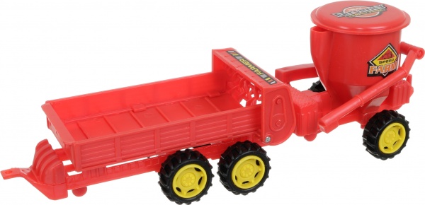 Игровой набор Shantou х6 шт. фермерский трактор с прицепом и фигурками зеленый JY238797