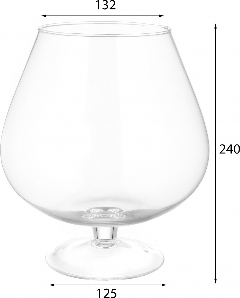 Ваза стеклянная Wrzesniak Glassworks коньячная 19-102B 24 см прозрачный