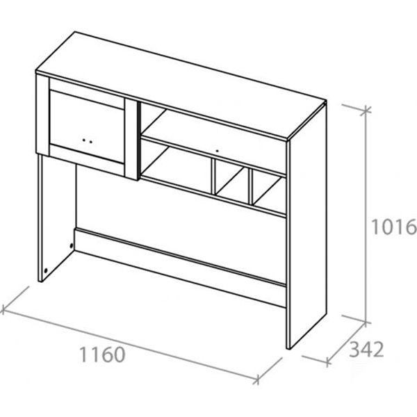 Надбудова до столу Aqua Rodos Malaga біла/дуб сонома