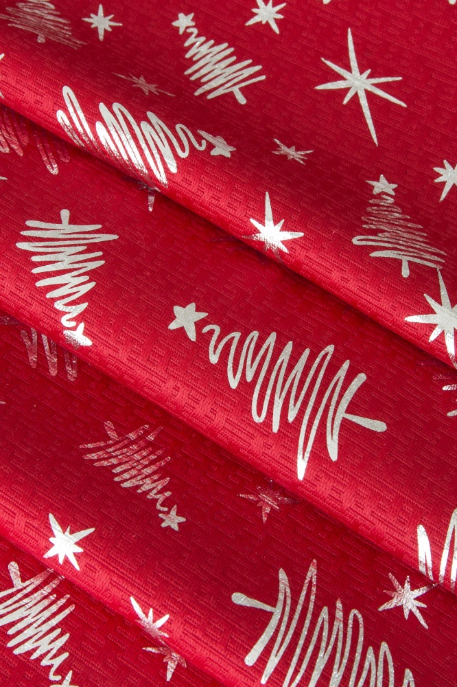 Скатерть Inari 140x220 см красный с серебряным Luna