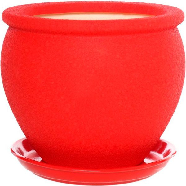 Горщик керамічний Оріана-Запоріжкераміка В'єтнам №3 шовк круглий 5л червоний (011-3-084) 