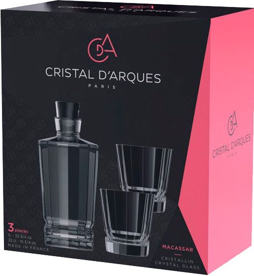 Набор для напитков Macassar штоф 1 л + стакан 2x320 мл P4029 Cristal Darques