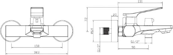 Смеситель для ванны/душа Invena Neri BW-01-001