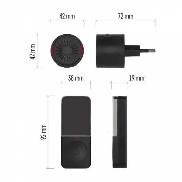 Звонок беспроводной в розетку Emos черный P5734B