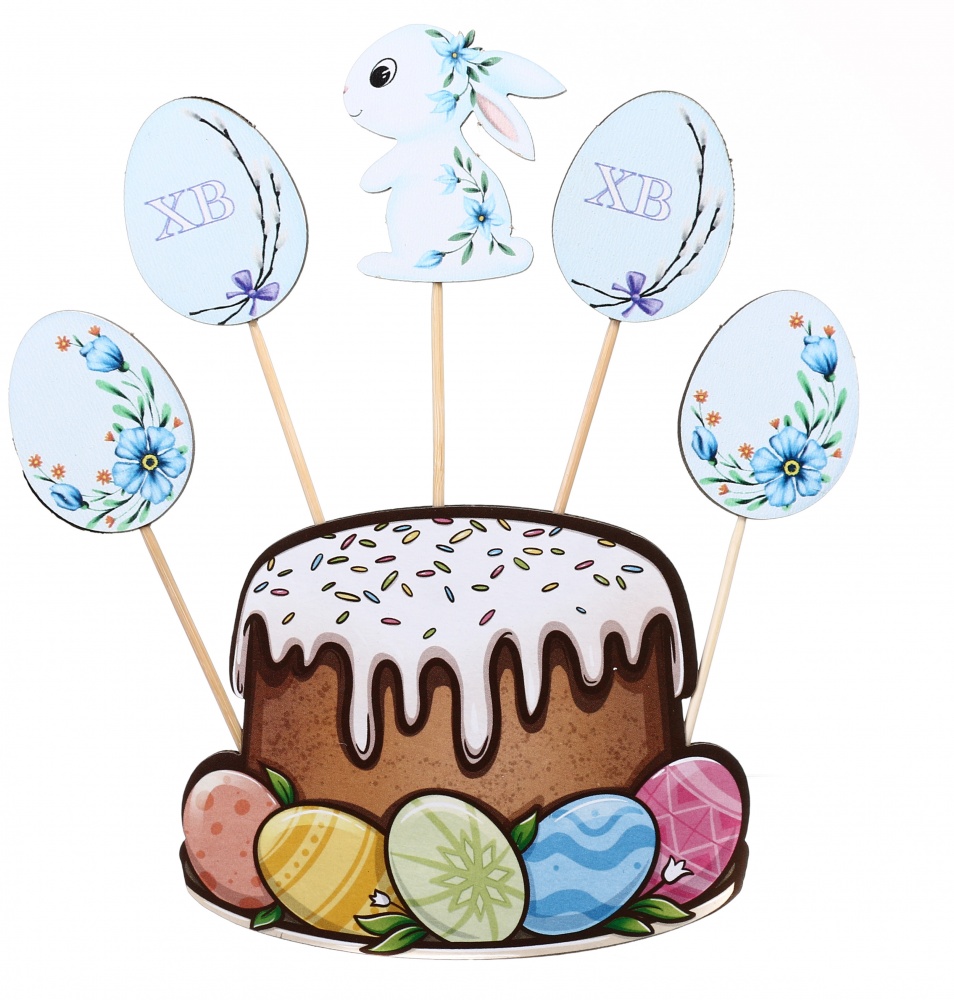 Набор топеров для кулича 11х4 см 5 шт в ассортименте