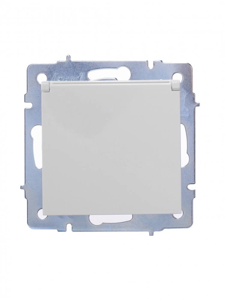 Розетка з кришкою 1 із заземленням Lezard Vesna IP20 білий 742-0288-123B