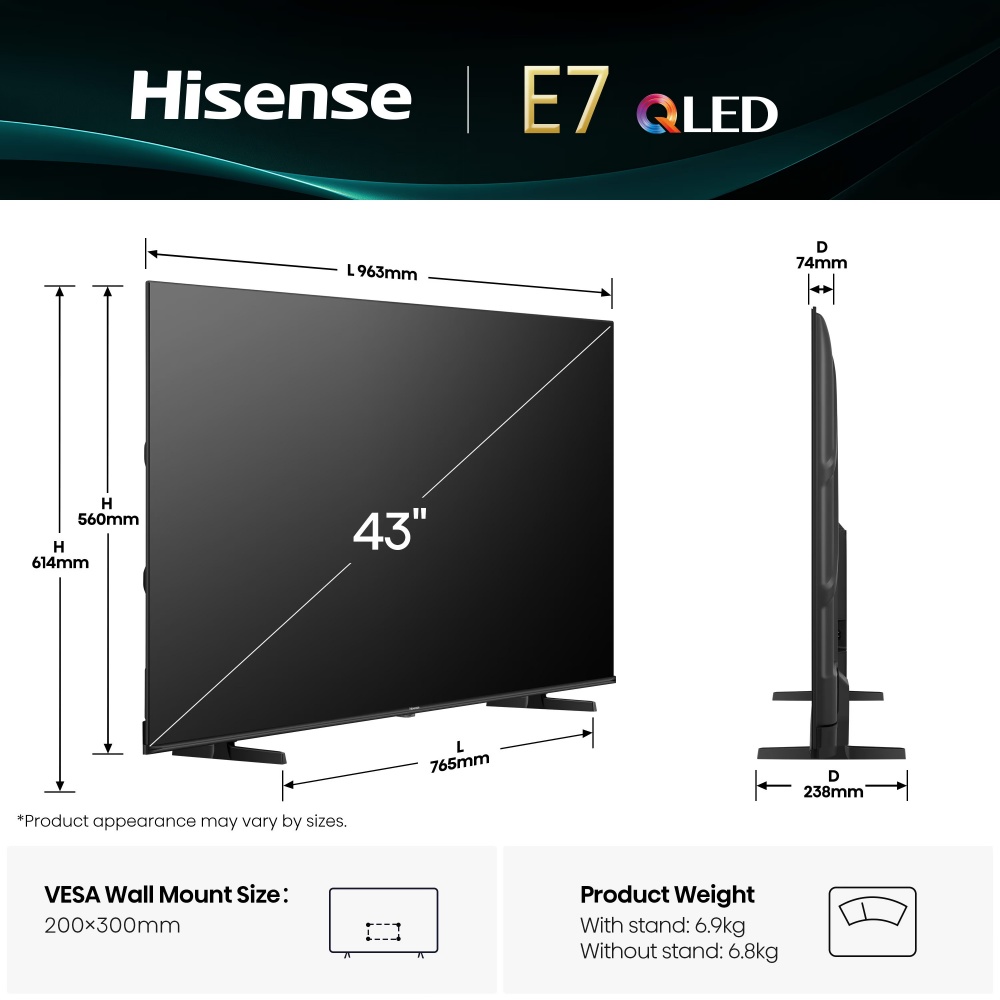 Телевизор Hisense 43E7Q