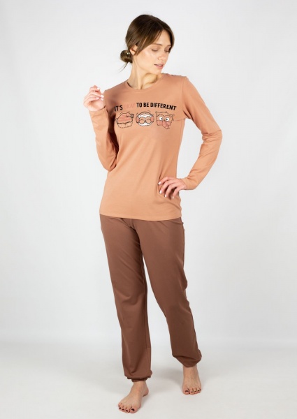 Піжама жіноча Roksana Sleepy Owl №1302/16117 р. 46 капучино