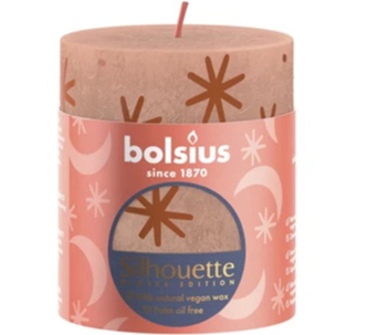 Свеча Silhouette Рустик Снежинка 80/68 Bolsius
